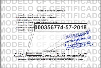 Certificado Verso Modelo